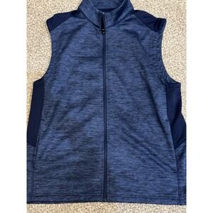 PGA Tour Golf 2 Tone Full‎ Zip Vest Peacoat Heather L